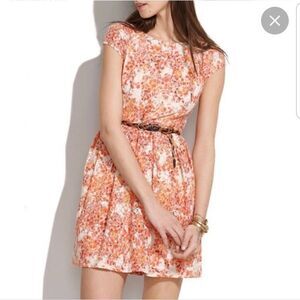 MADEWELL | Orange Floral Lace Mini Dress (0)